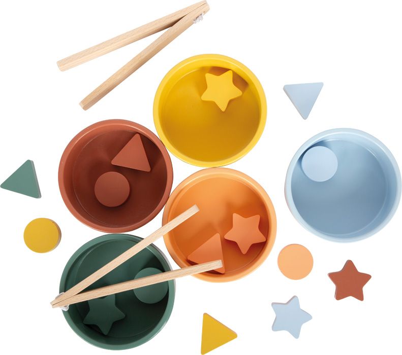 Drewniane miseczki do sortowania Montessori