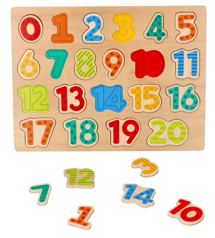 Nowe drewniane puzzle cyferki - układanka