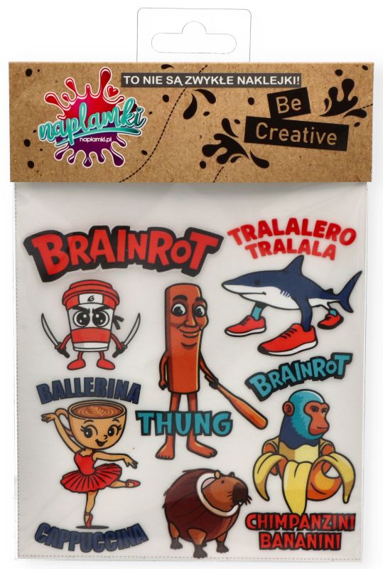 Naplamki BRAINROT II czerwony mały arkusz