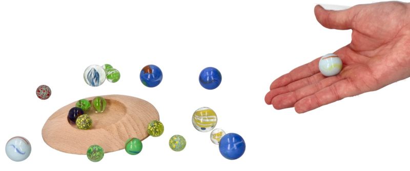 Szklaki Marbles - Szklane kulki z podstawą do grania i dekoracji
