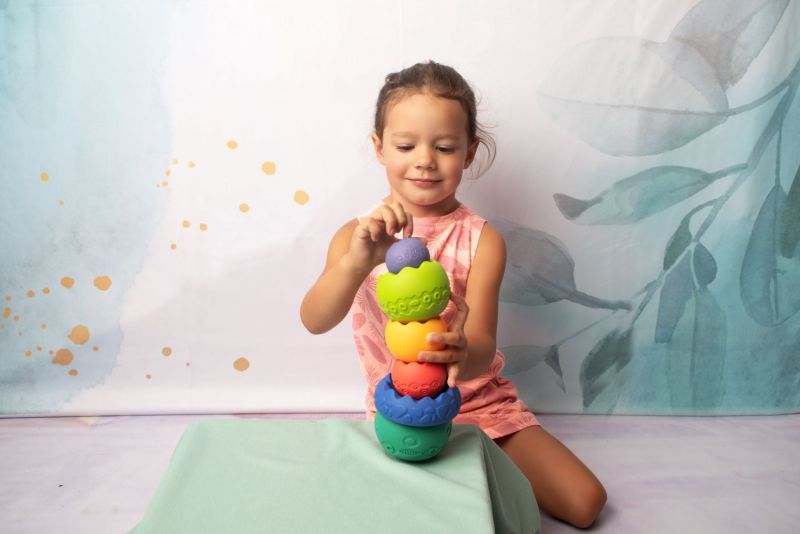Piramida Sensoryczna pastelowa zabawka edukacyjna