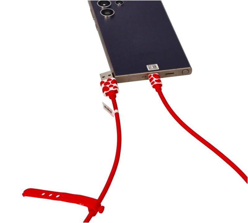 Kabel do ładowarki USB-C z serduszkami