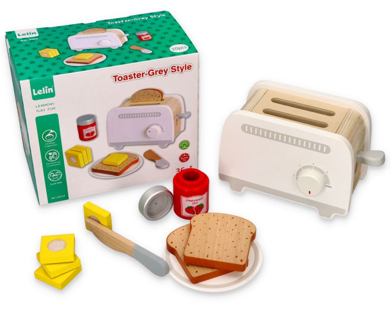Drewniany toster szary zabawka dla dziecka