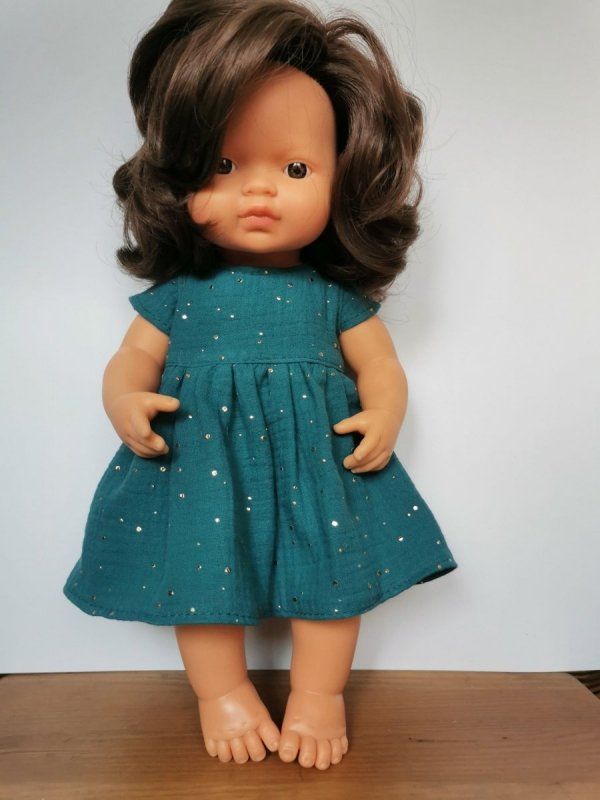 Sukienka dla lalki 38cm morska