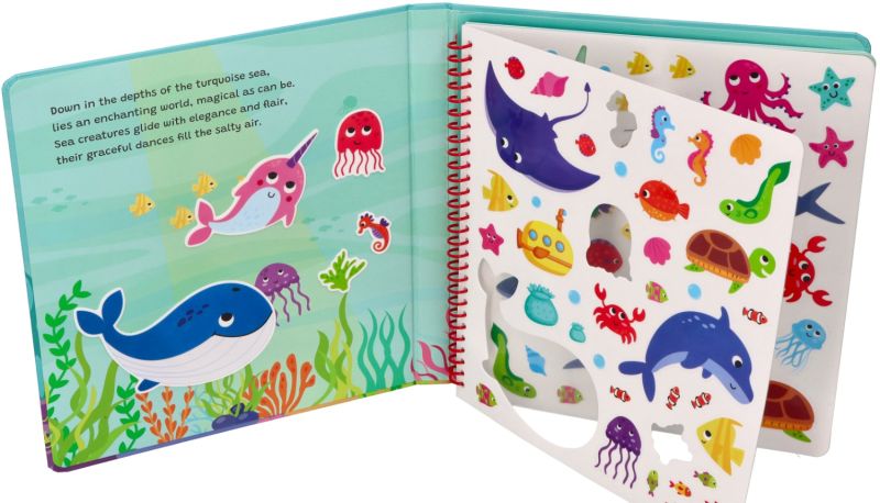 Książeczka z naklejkami silikonowymi morskie stwory