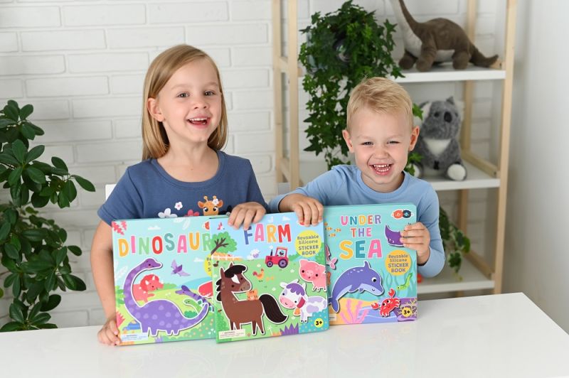 Książeczka z naklejkami silikonowymi farma