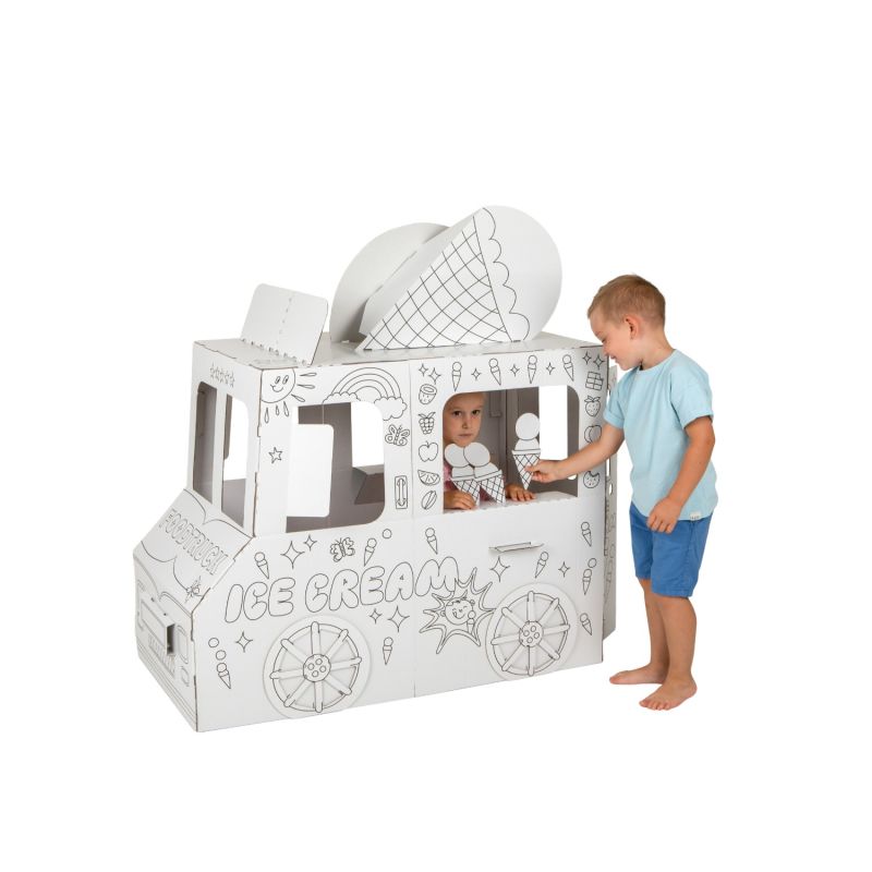 Food Truck - tekturowy pojazd do pokolorowania