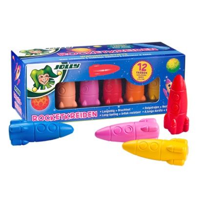 Rakiety - Kredki świecowe 12 kolorów