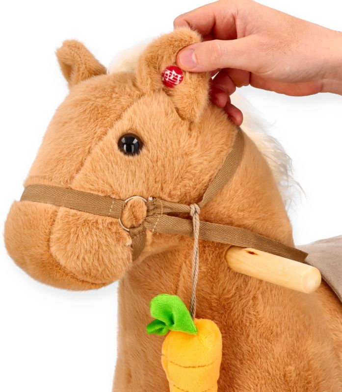 Konik na biegunach z marchewką