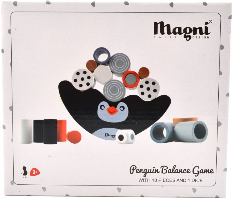 Balansujący Pingwinek - drewniana gra zręcznościowa