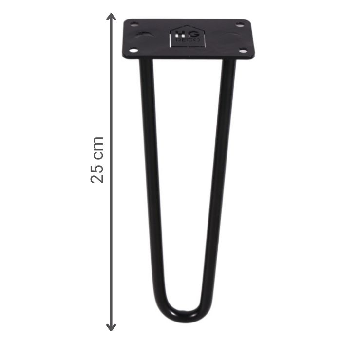 Metalowa noga do stołu czarna DP25 cm loft