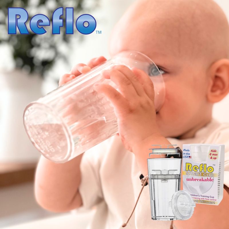 Reflo NOWY NIETŁUKĄCY kubek treningowy dla dzieci bezbarwny