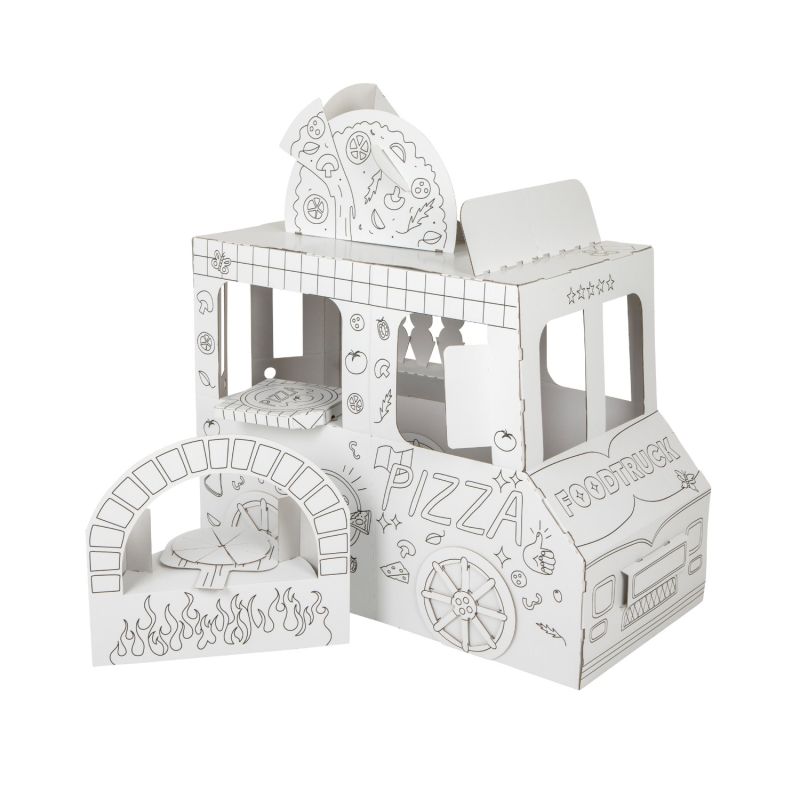 Food Truck - tekturowy pojazd do pokolorowania