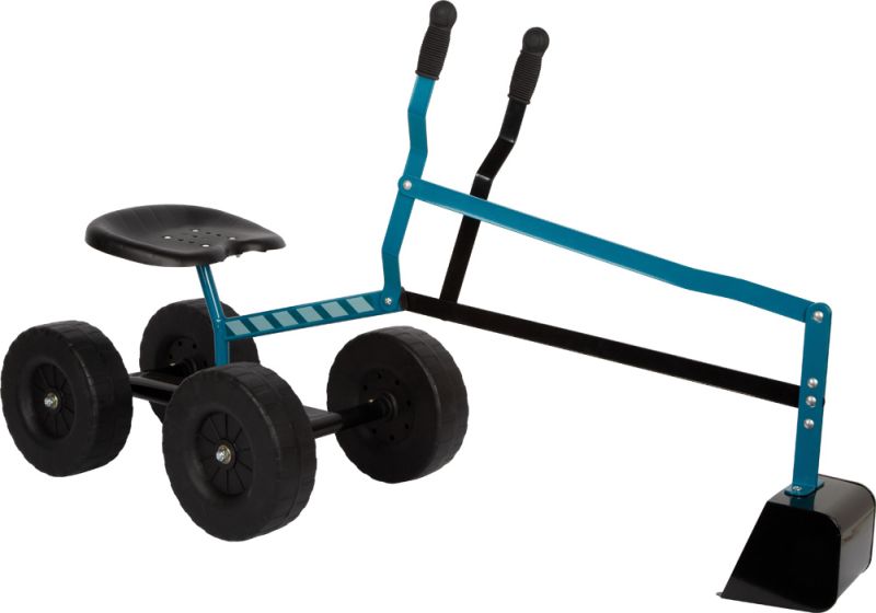 Niebieska mini koparka ogrodowa dla dziecka