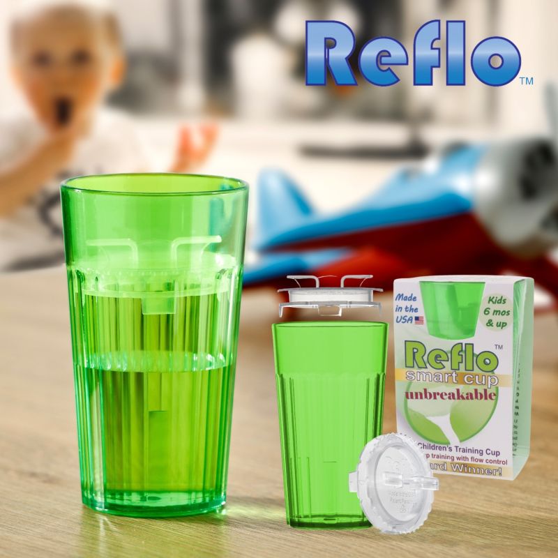 Reflo NOWY NIETŁUKĄCY kubek treningowy dla dzieci zielony