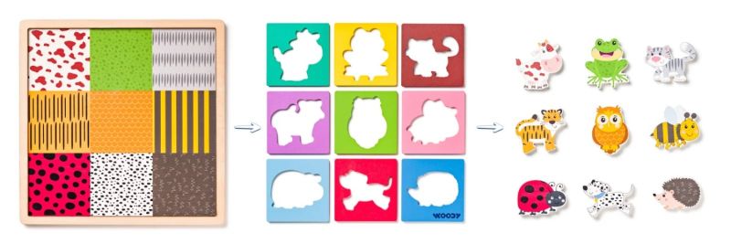 Zwierzęce Wzory – Drewniana układanka edukacyjna