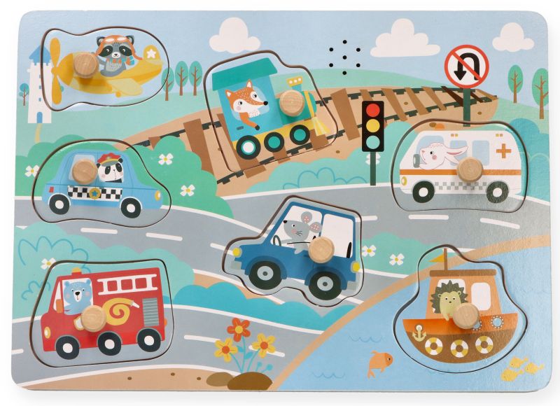 Puzzle dźwiękowe Pojazdy