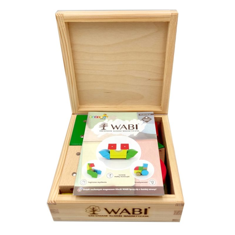Drewniano-magnetyczne klocki WABI, 20 elementów
