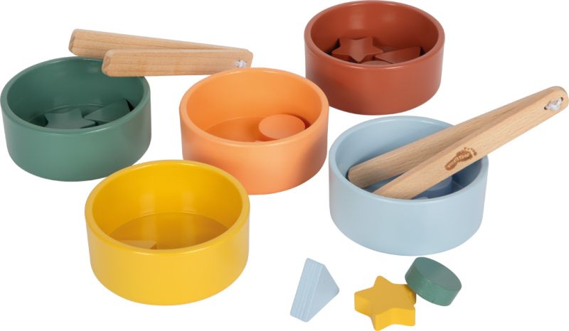 Drewniane miseczki do sortowania Montessori