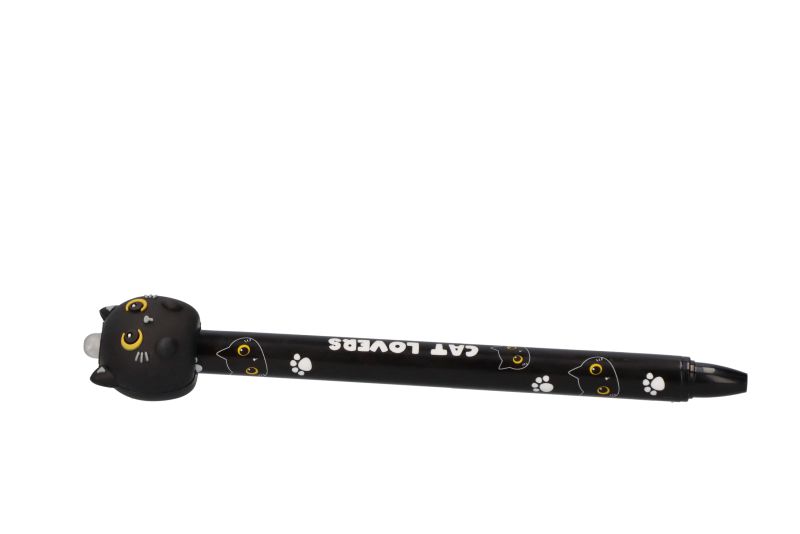 Czarny kot 3D długopis zmazywalny 0.5mm