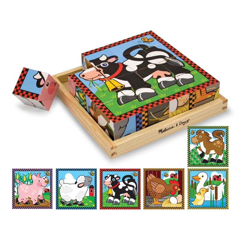 Puzzle sześcienne kostki Wesoła wieś