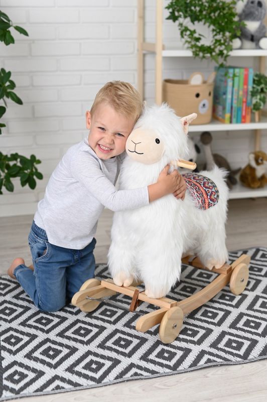 Alpaka na biegunach z kołami