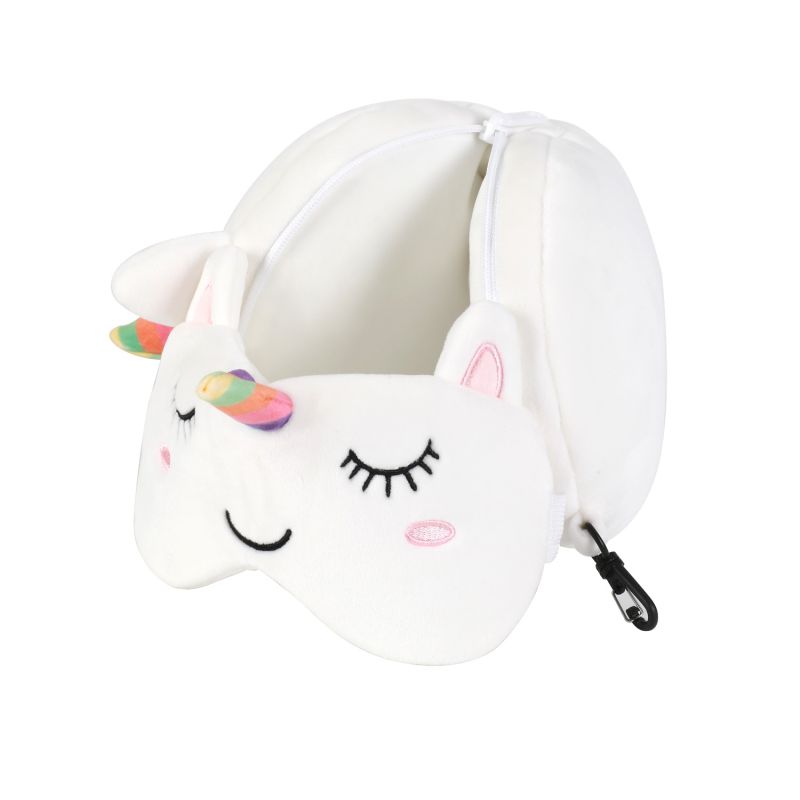 Poduszka podróżna z maską jednorożec