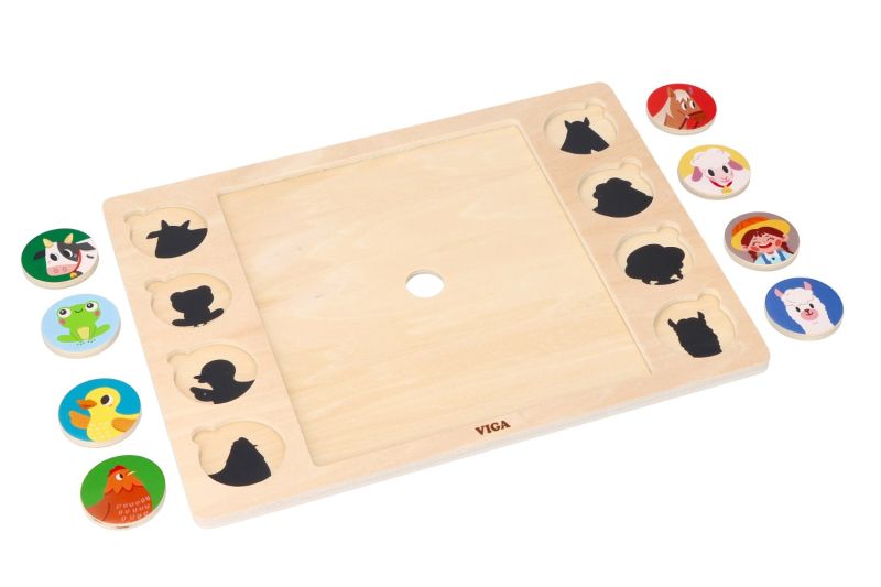 Puzzle 2w1 Farma- układanka odszukaj cień
