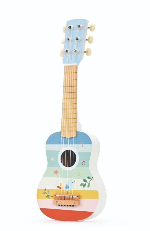 Gitara drewniana z ptaszkiem