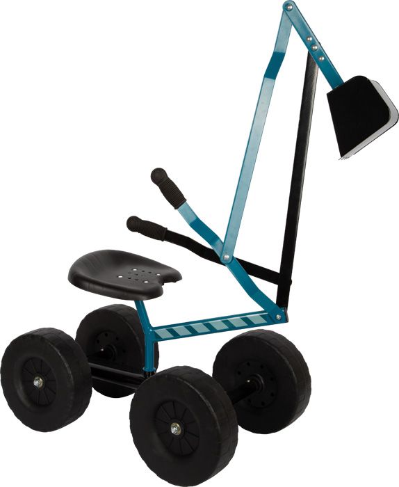 Niebieska mini koparka ogrodowa dla dziecka