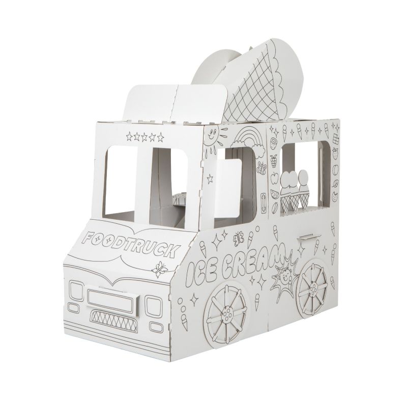 Food Truck - tekturowy pojazd do pokolorowania