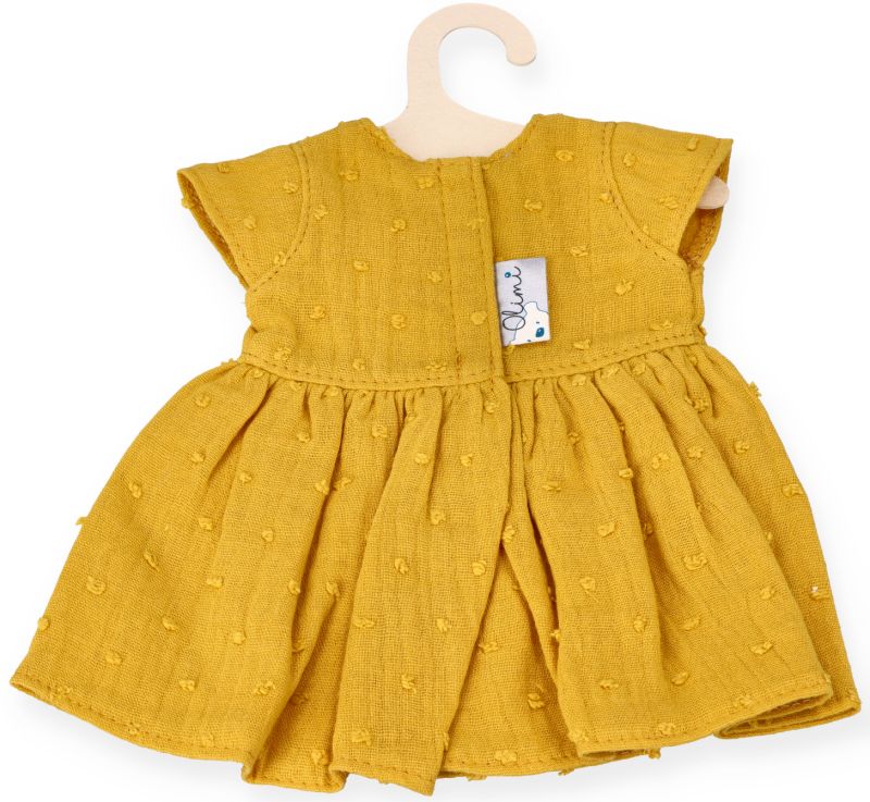 Sukienka muślinowa dla lalek 32cm miodowa