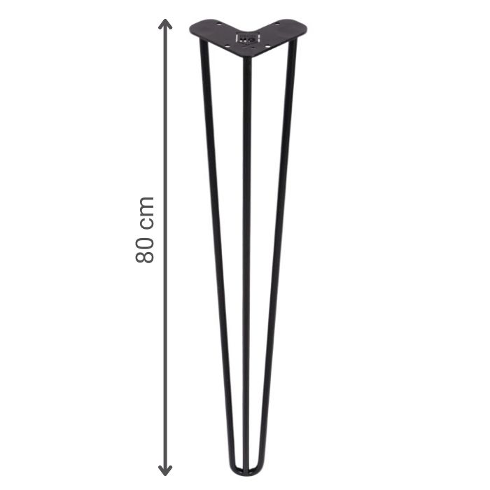 Metalowe nogi loftowe do mebli TL80 cm czarne