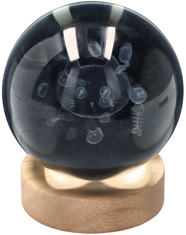 Lampka kryształowa kula Kot 8 cm