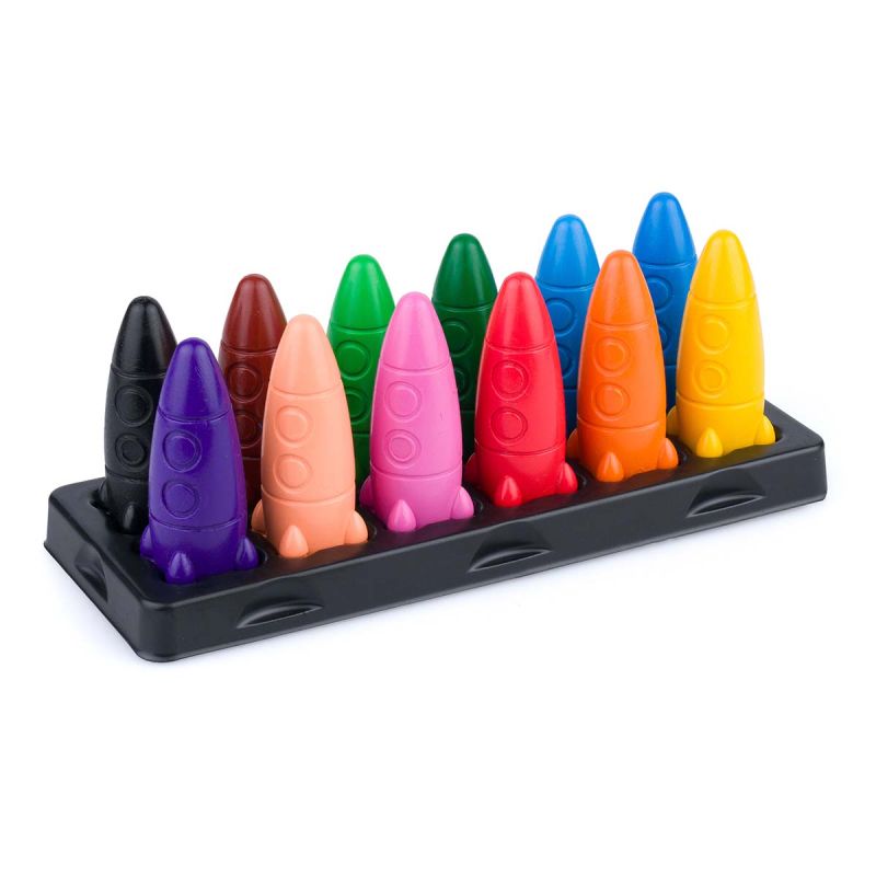 Rakiety - Kredki świecowe 12 kolorów