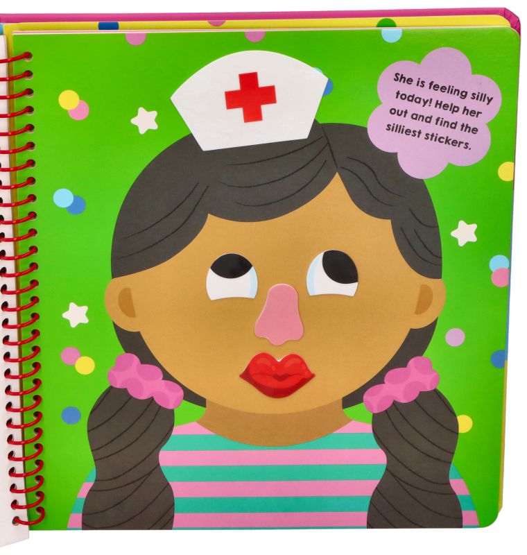 Książeczka z naklejkami silikonowymi śmieszne twarze