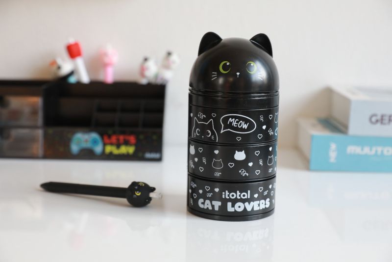 Organizer z szufladkami Czarny kot