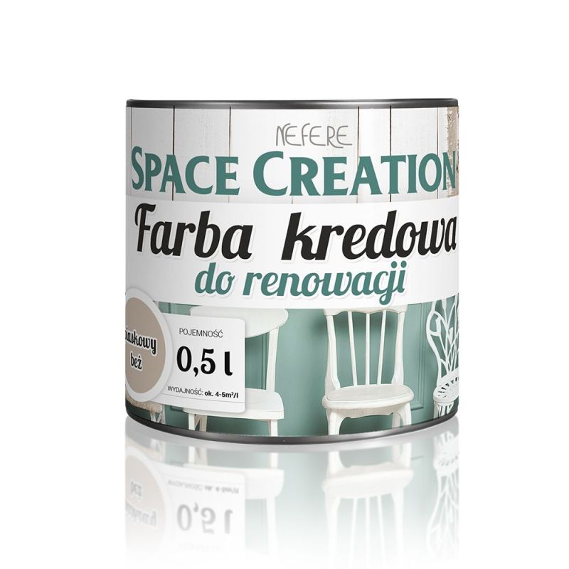 Farba kredensowa kredowa do stylizacji mebli - beż 0,5l
