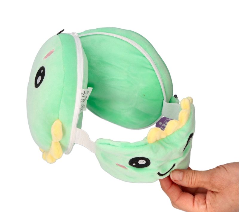 Poduszka podróżna z maską Dino