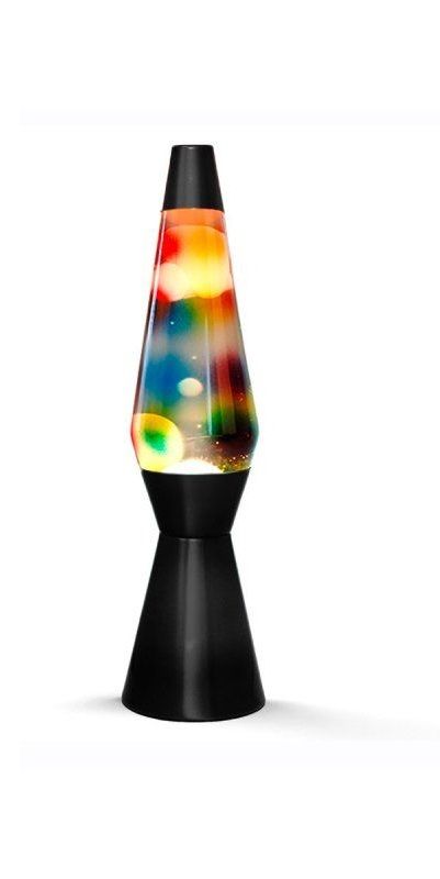 Lampka lava Tęczowa z czarną podstawą