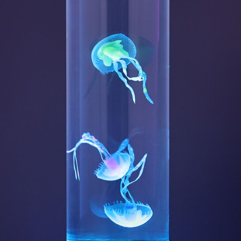 Zmieniająca kolor lampa z pływającymi meduzami 33cm