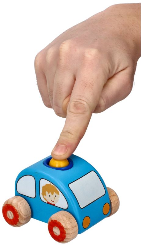 Autko niebieskie z klaksonem