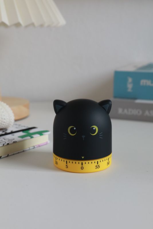 Minutnik Kuchenny - czarny kotek