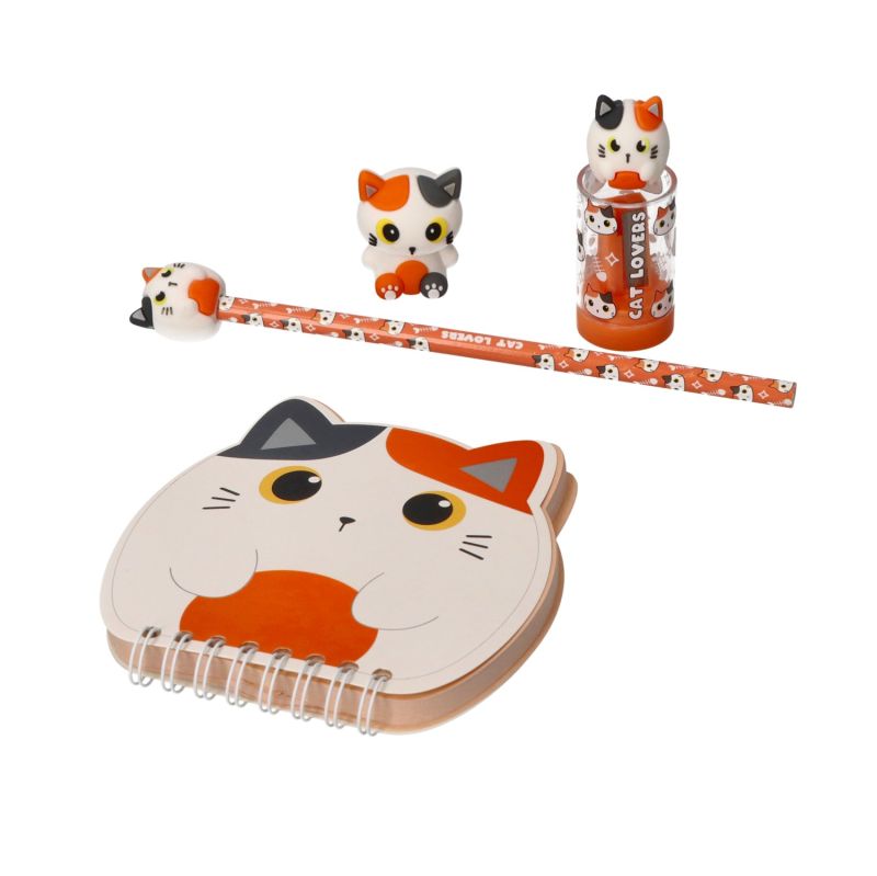 Gumka do zmazywania pomarańczowy kotek 3D