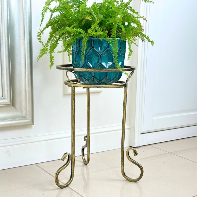Kwietnik metalowy Rustic złota patyna GAJA 43 cm