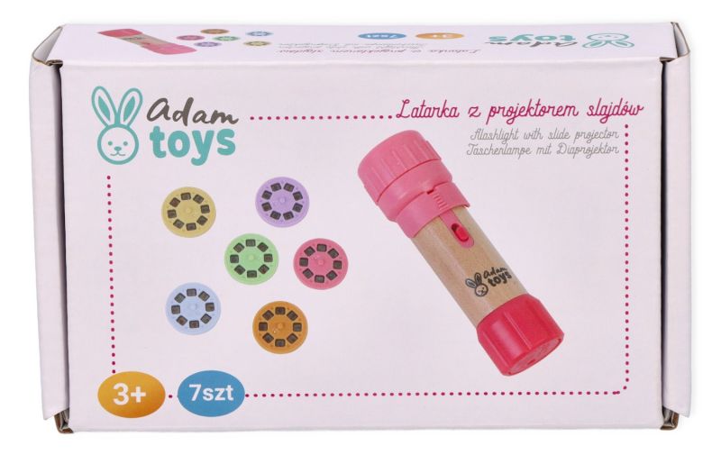 Różowa latarka z projektorem