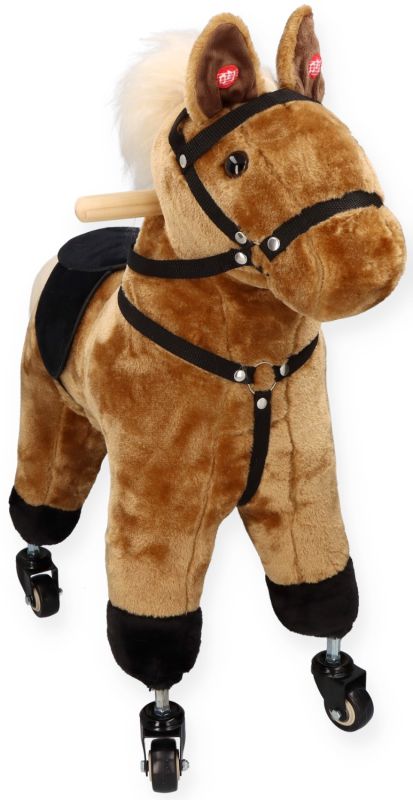 Brązowy konik na kółkach