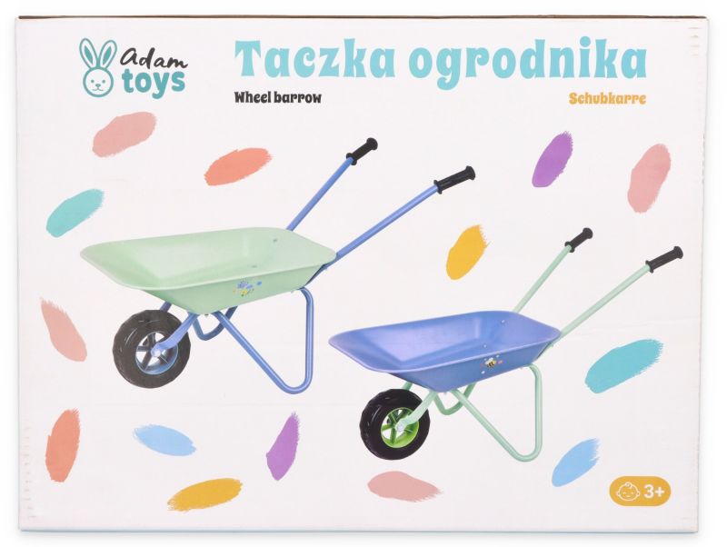 Taczka dla dziecka metalowa - małego ogrodnika - zielona