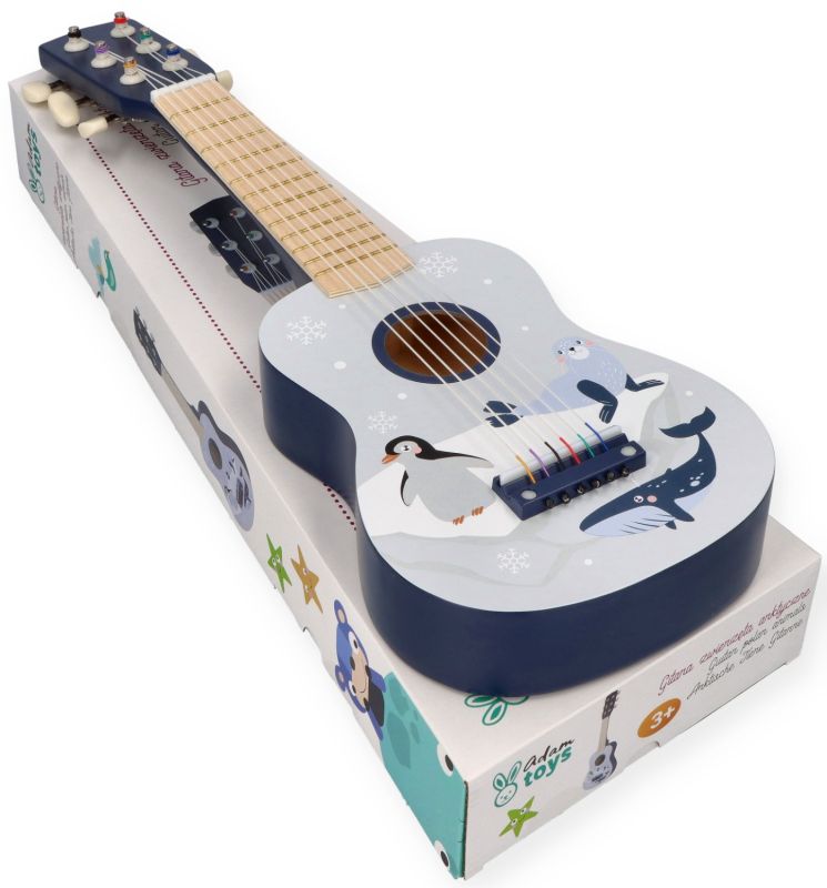 Gitara drewniana zwierzęta arktyczne