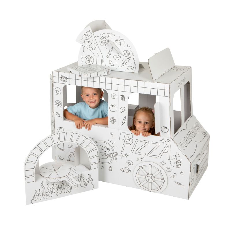 Food Truck - tekturowy pojazd do pokolorowania